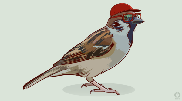 Воробей арт