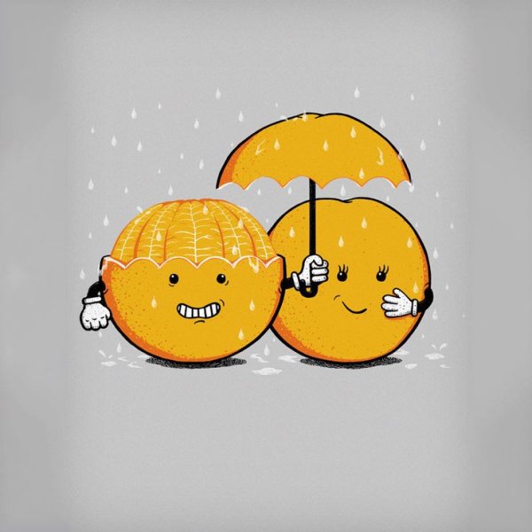 Мандарин смешной рисунок