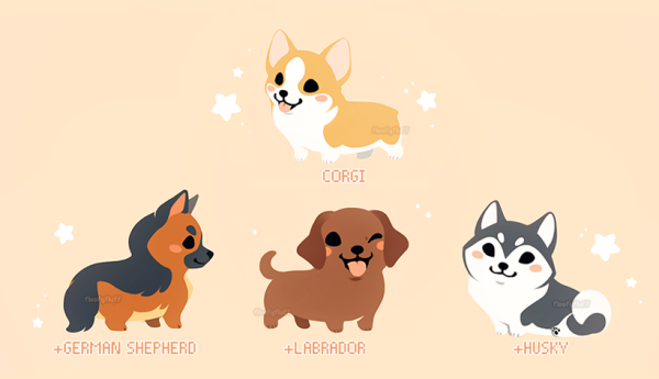 Милые собачки для срисовки легкие