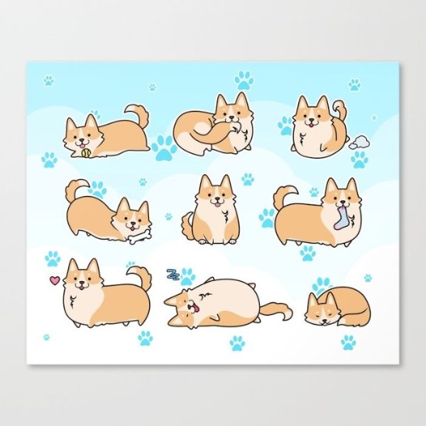 Корги для срисовки милые