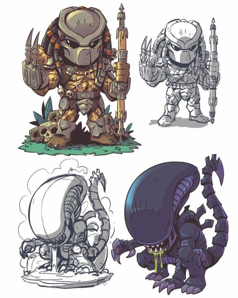 Чужой и хищник Чиби