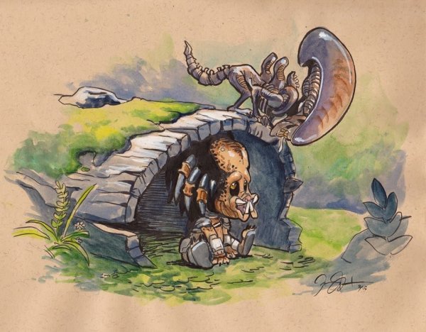 Чужой и хищник арты милые