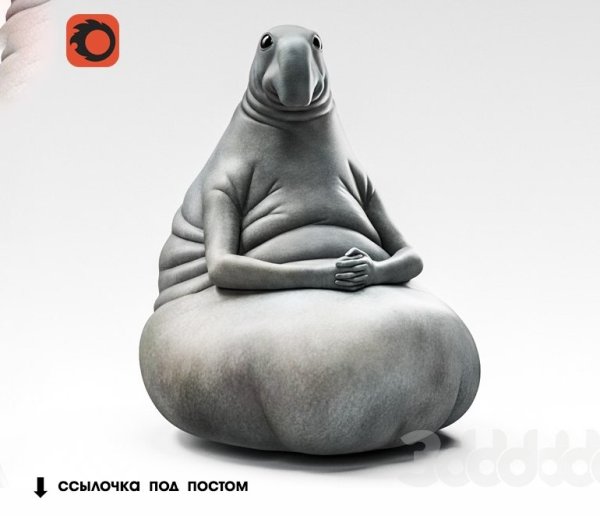 Ждун на белом фоне