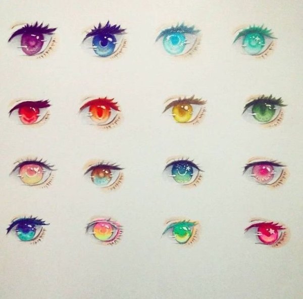 Анимешные глаза на белом фоне