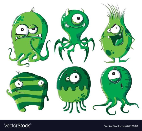 Зеленый микроб смешной