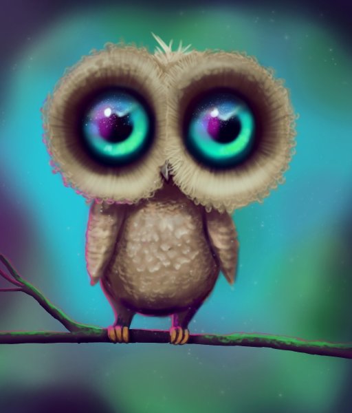 Совенок с большими глазами