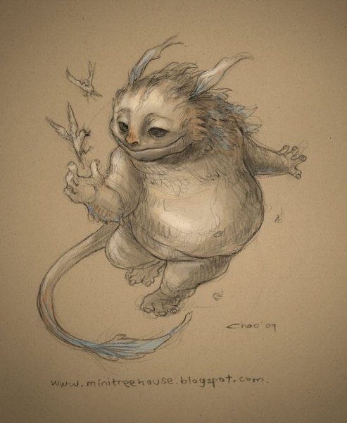 Сказочные существа карандашом