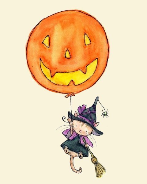 Хэллоуин милые иллюстрации