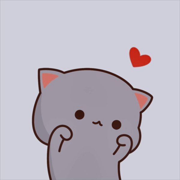 Котик с сердечком для срисовки