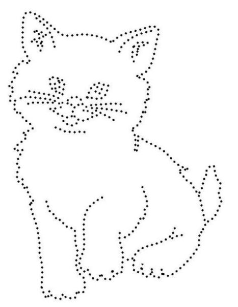 Обводить животных по точкам детям