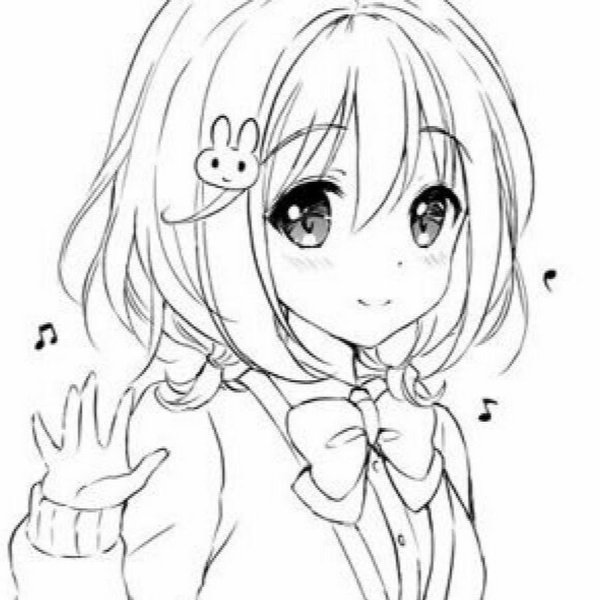 Маленькие рисунки черно белые анимешные