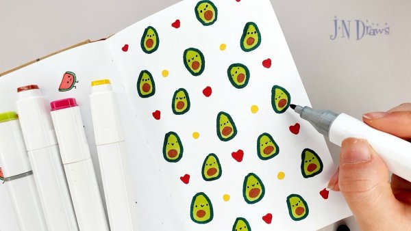 Идеи для скетчбука авокадо