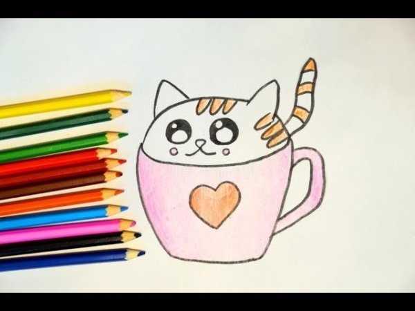 Рисунки для скетчбука лёгкие милые котики