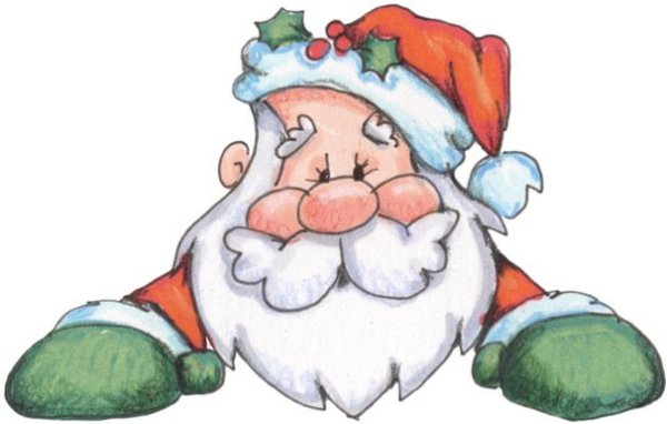 Дед Мороз рисунок на окне