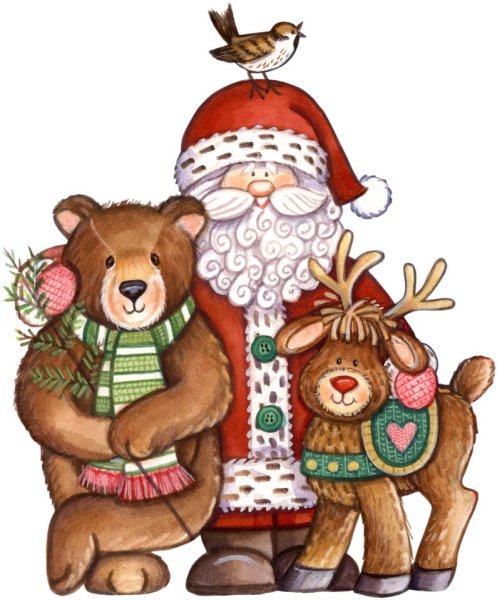 Дед Мороз с мишкой