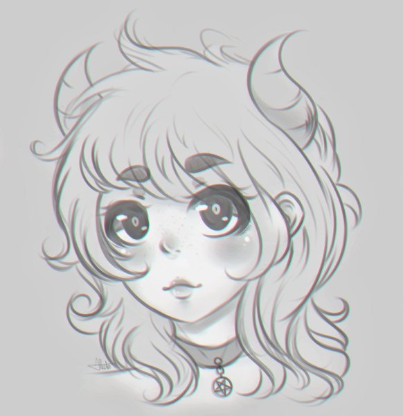Девочка в стиле аниме для срисовки