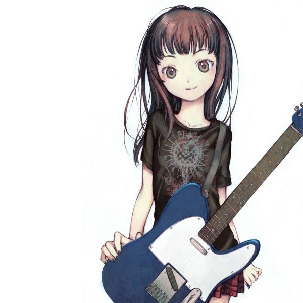 Девочка с гитарой арт