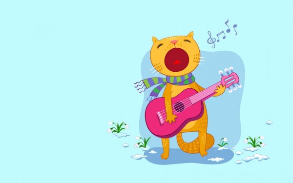 С 8 марта кот гитара