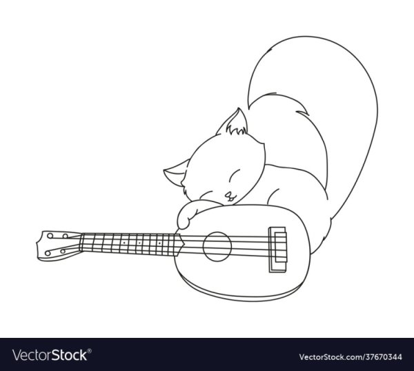 Кот с гитарой