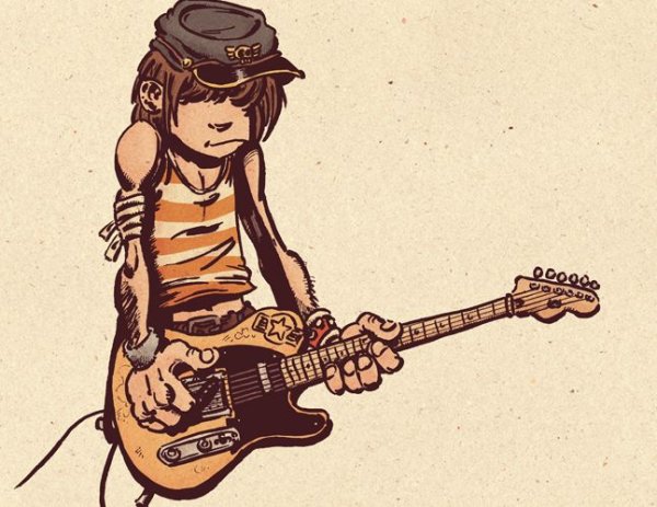 Хиппи с гитарой арт