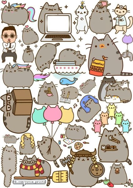 Раскраски Стикеры котики