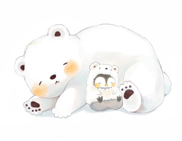 Белый медведь мультяшный