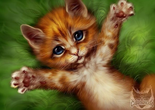 Рыжий котенок арт