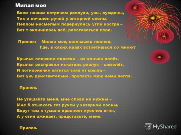 Милая моя солнышко