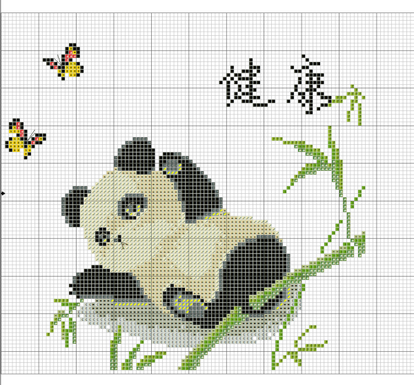 Схема вышивки крестом Панда