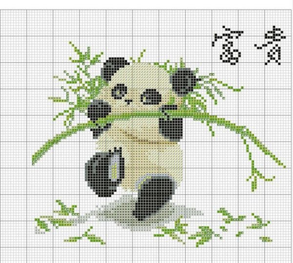 Панда вышивка крестом