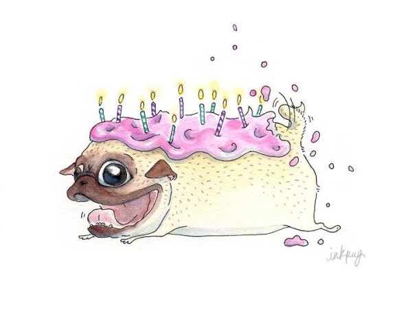 С днем рождения акварель