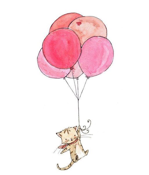 Котик с шариками