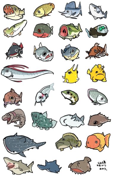 Милые рыбки для срисовки