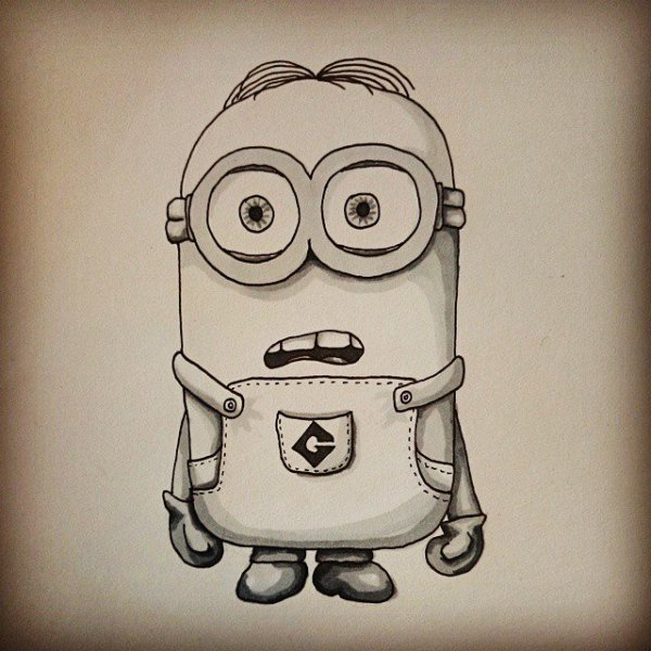 Миньоны карандашом для срисовки