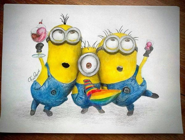 Рисунки на день рождения Миньоны