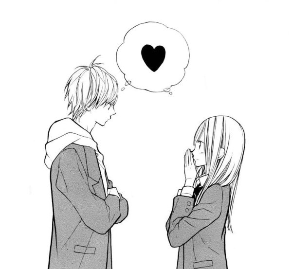 Аниме любовь чб