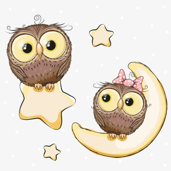 Рисунок Сова со звездами