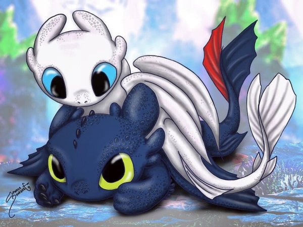 Дракон Беззубик и Стич