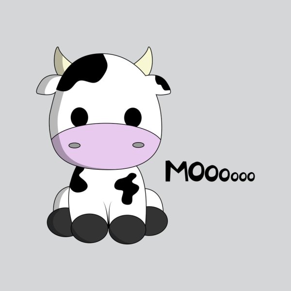 Нарисованная корова милая