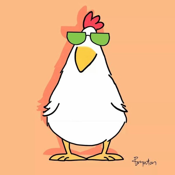 Смешная нарисованная курица