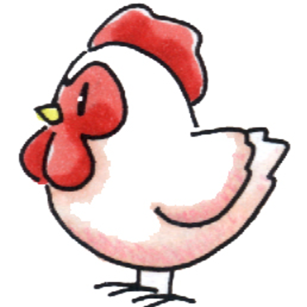 Кавайная нарисованная курица