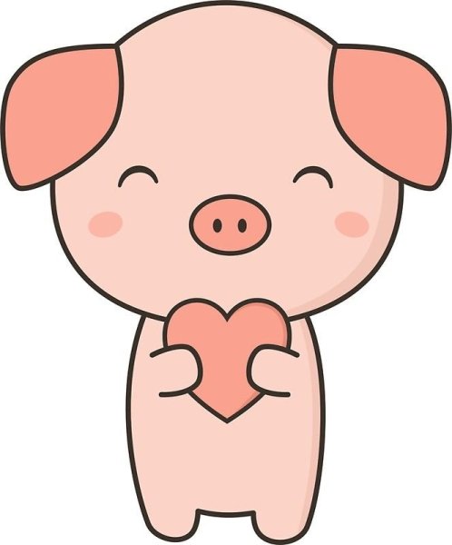 Милые рисуночки легкие Свинка