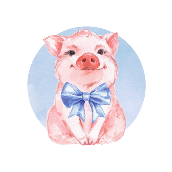 Хрюшка акварель
