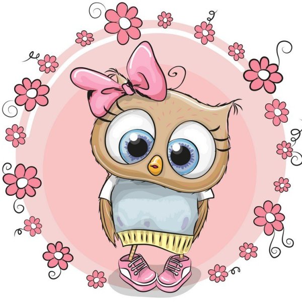 Совы мультяшные с луной