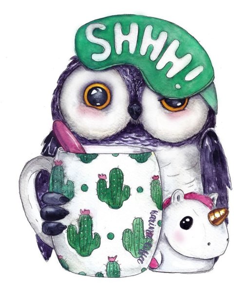 Совушки с конфеткой открытка