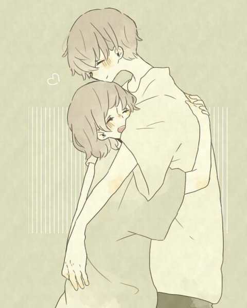 Парочки аниме обнимашки