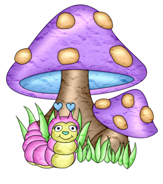 Мультяшные грибы с глазами