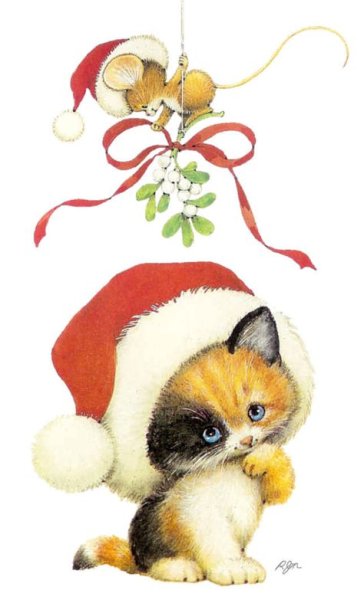 Новогодние зверюшки акварелью