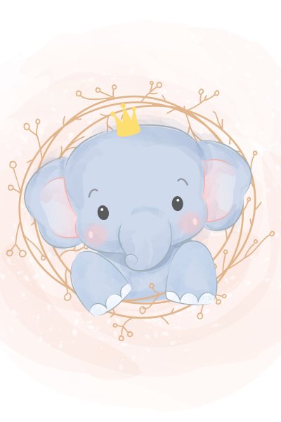 Милый акварельный Слоник