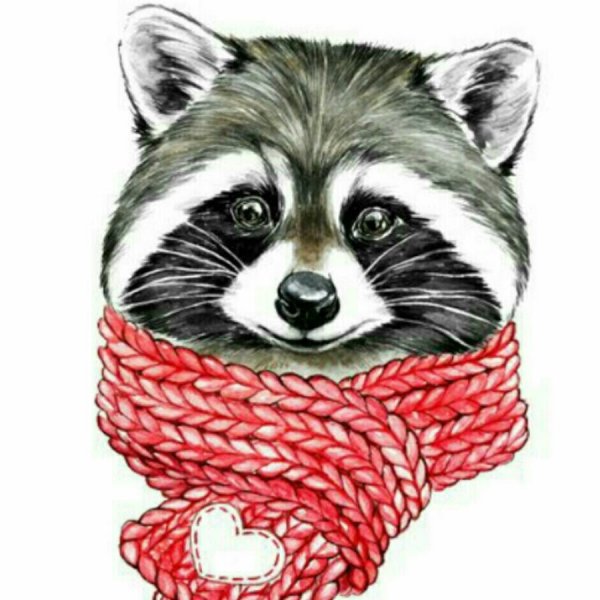 Животные мультяшные шарфиках